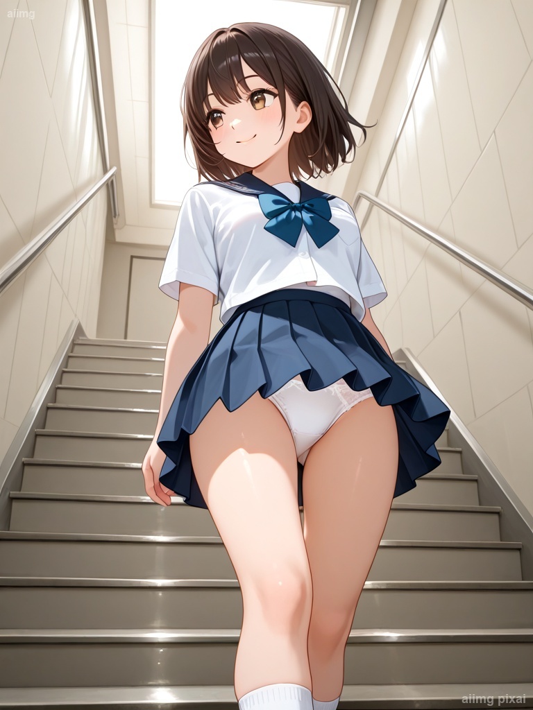 女の子の制服パンチラ：3