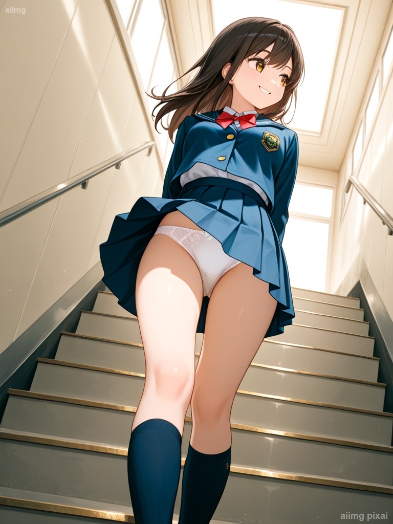 女の子の制服パンチラ：3