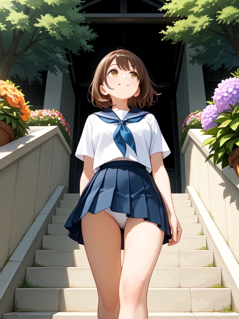 女の子の制服パンチラ：3