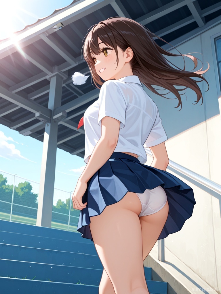 女の子の制服パンチラ：3