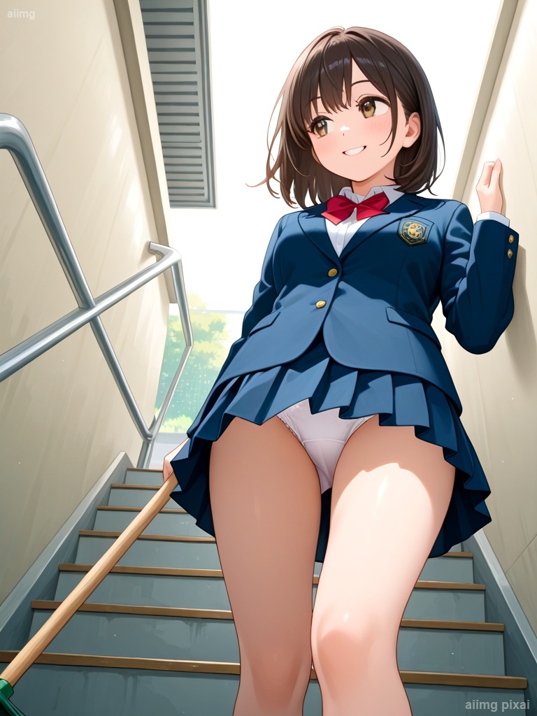 女の子の制服パンチラ：3