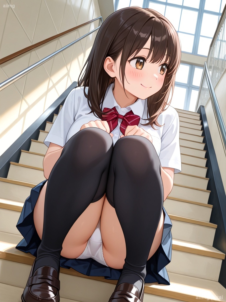 女の子の制服パンチラ：3