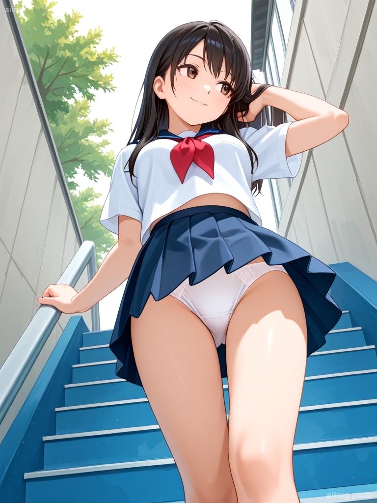 女の子の制服パンチラ：3