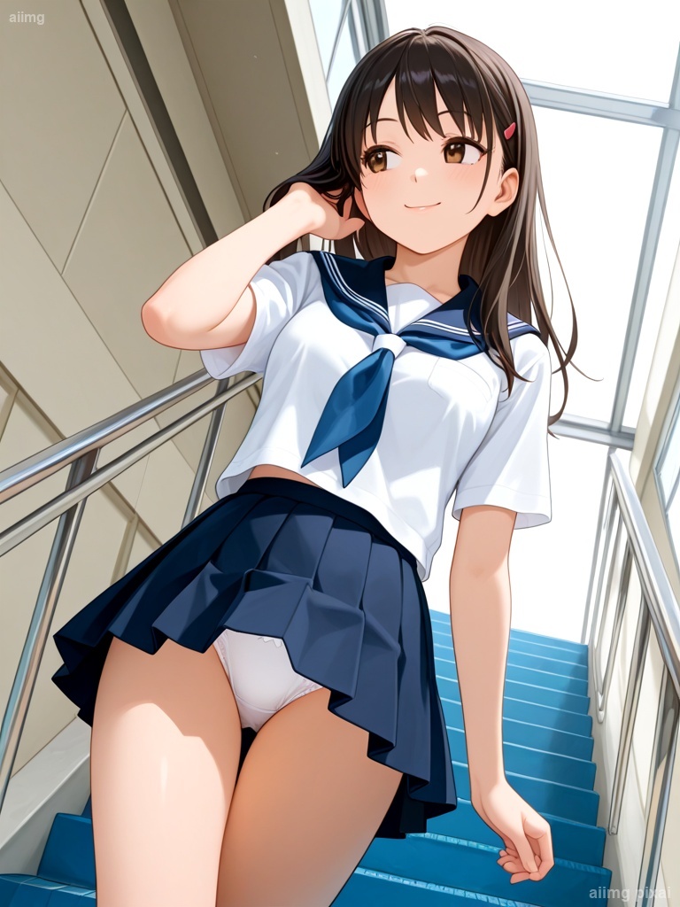 女の子の制服パンチラ：3