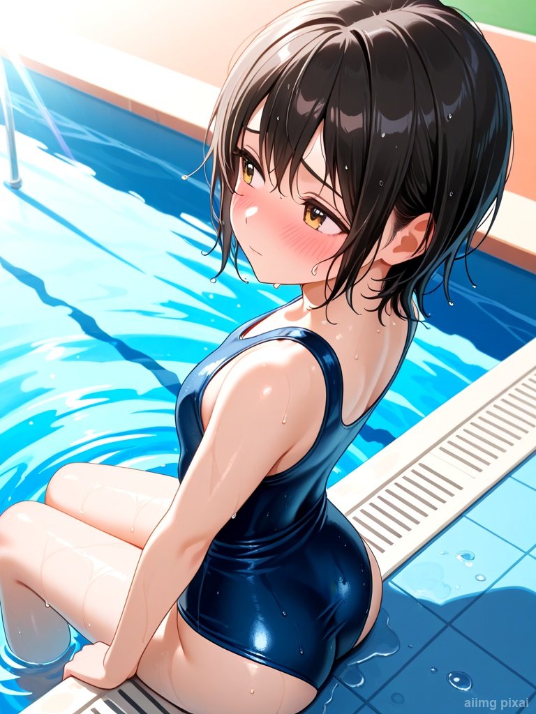 スクール水着の女の子：2