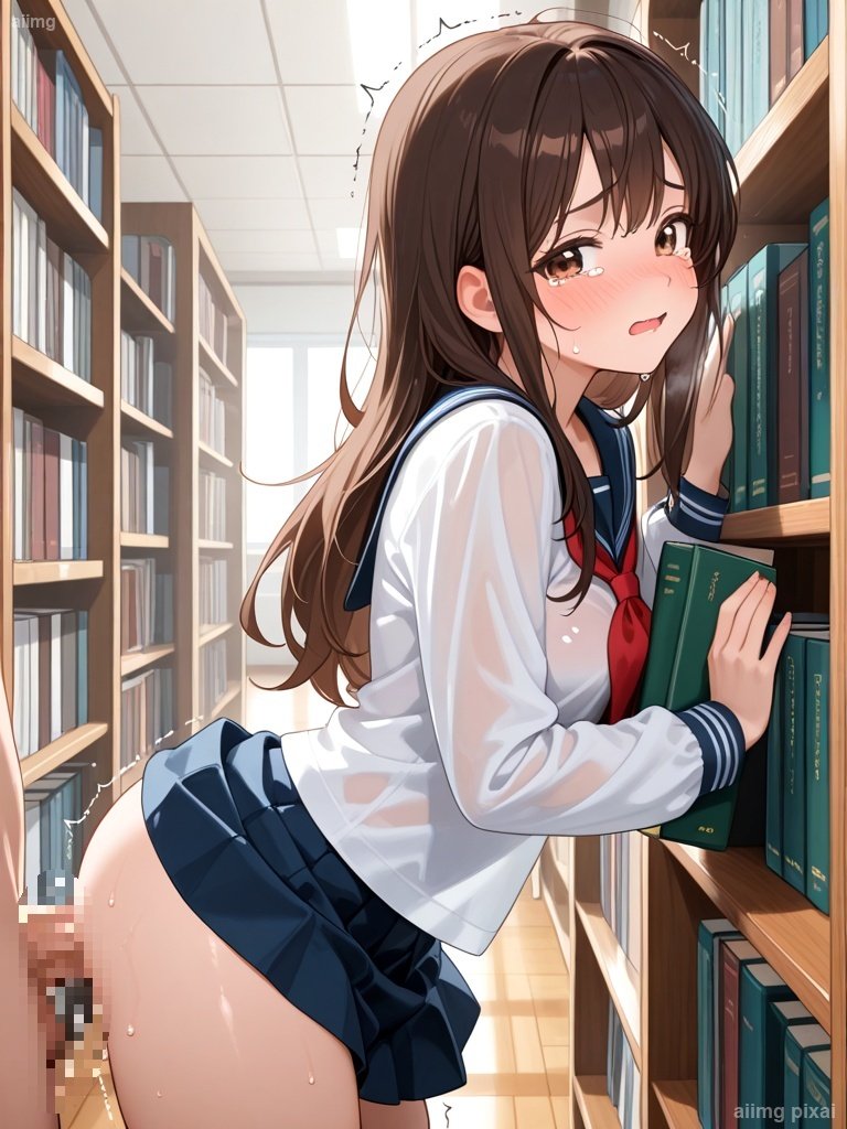 図書室でエッチしている女の子：1