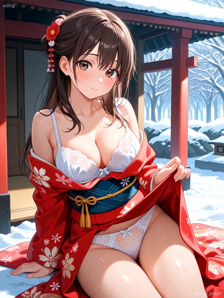 シーン 初詣でエッチをしている女の子：1