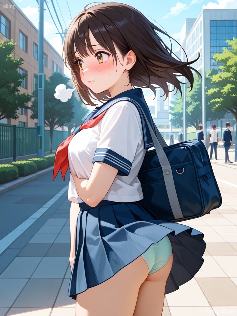 女の子の制服パンチラ：1