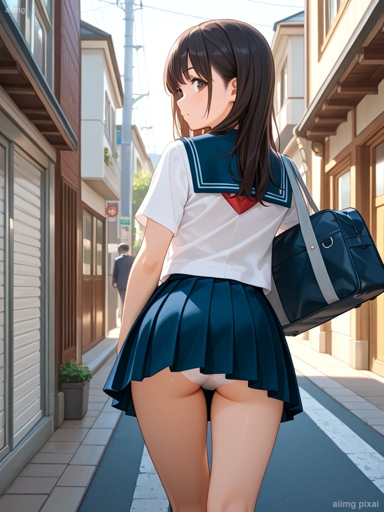 女の子の制服パンチラ：1
