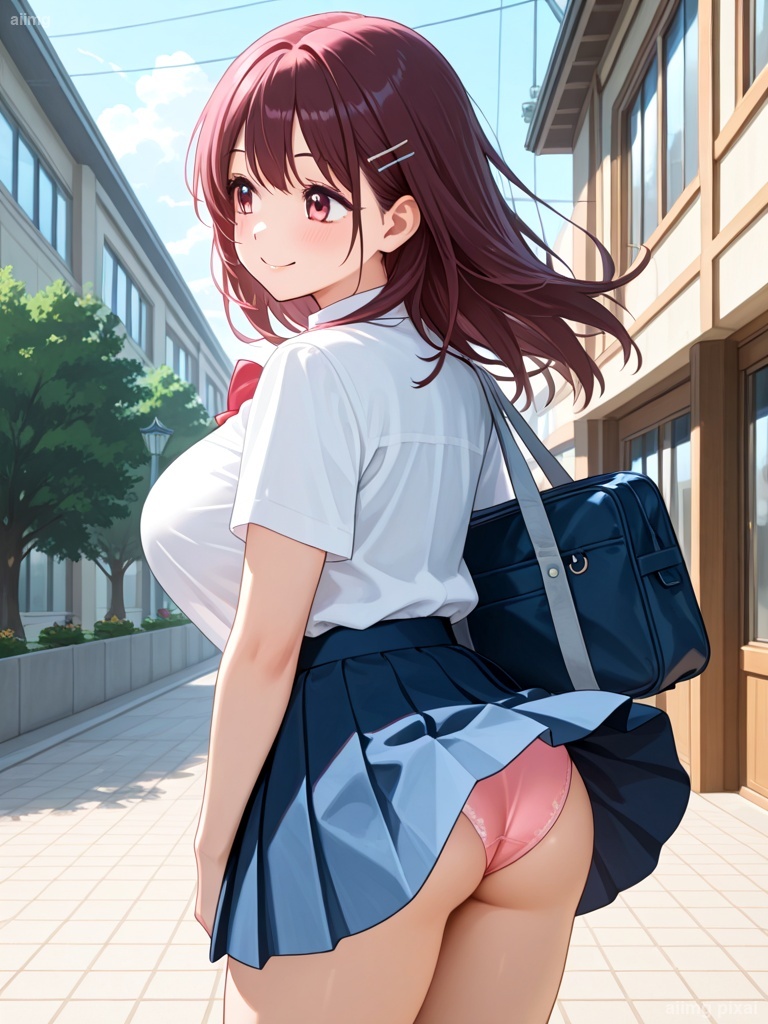 女の子の制服パンチラ：1