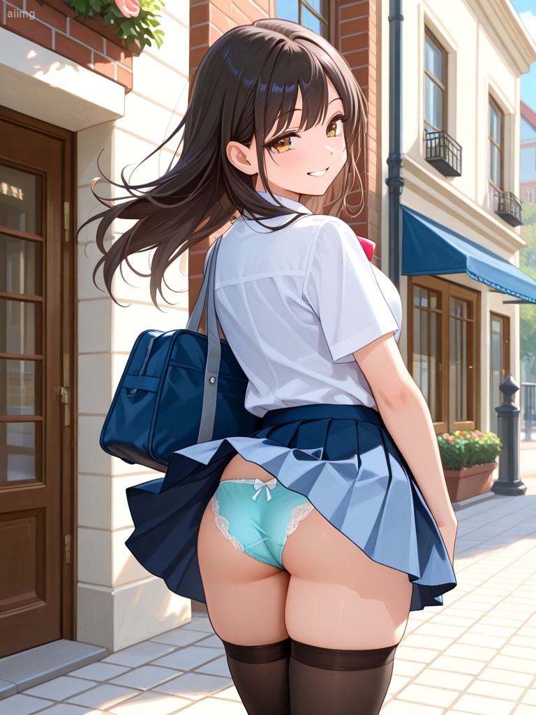 女の子の制服パンチラ：1