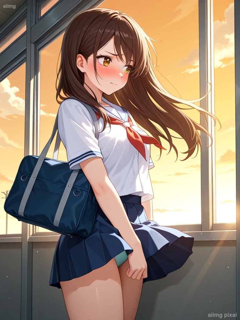 女の子の制服パンチラ：1