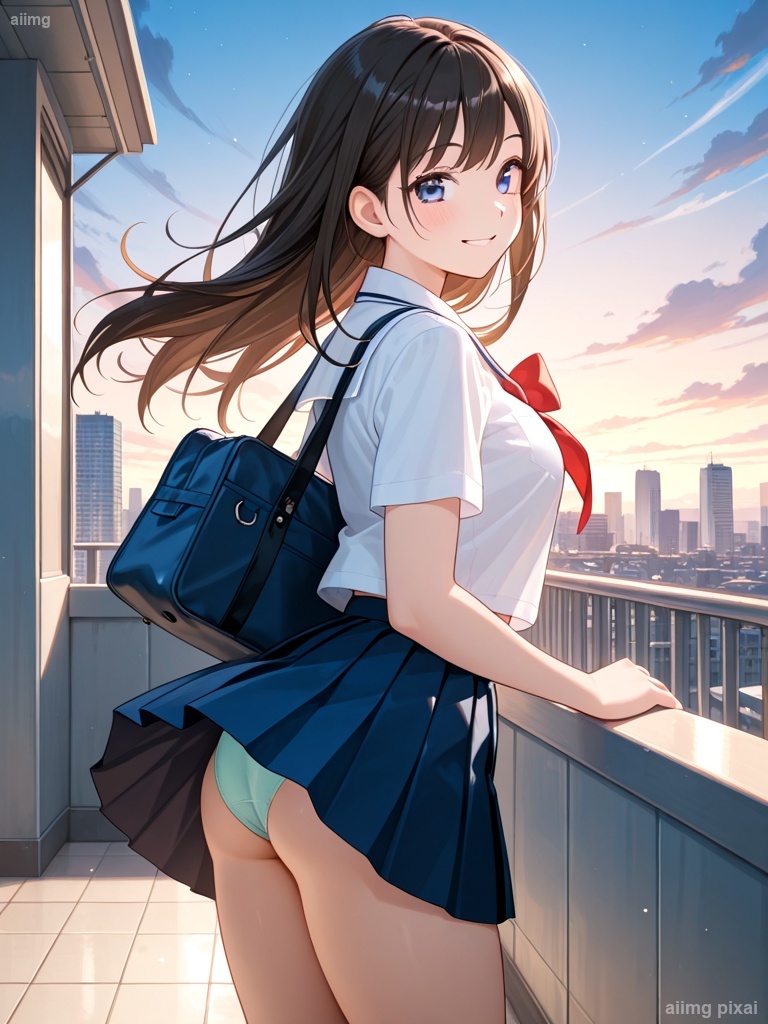 女の子の制服パンチラ：1