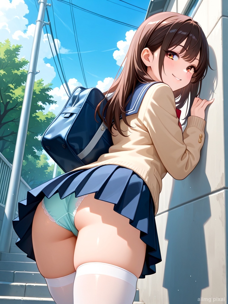 女の子の制服パンチラ：1