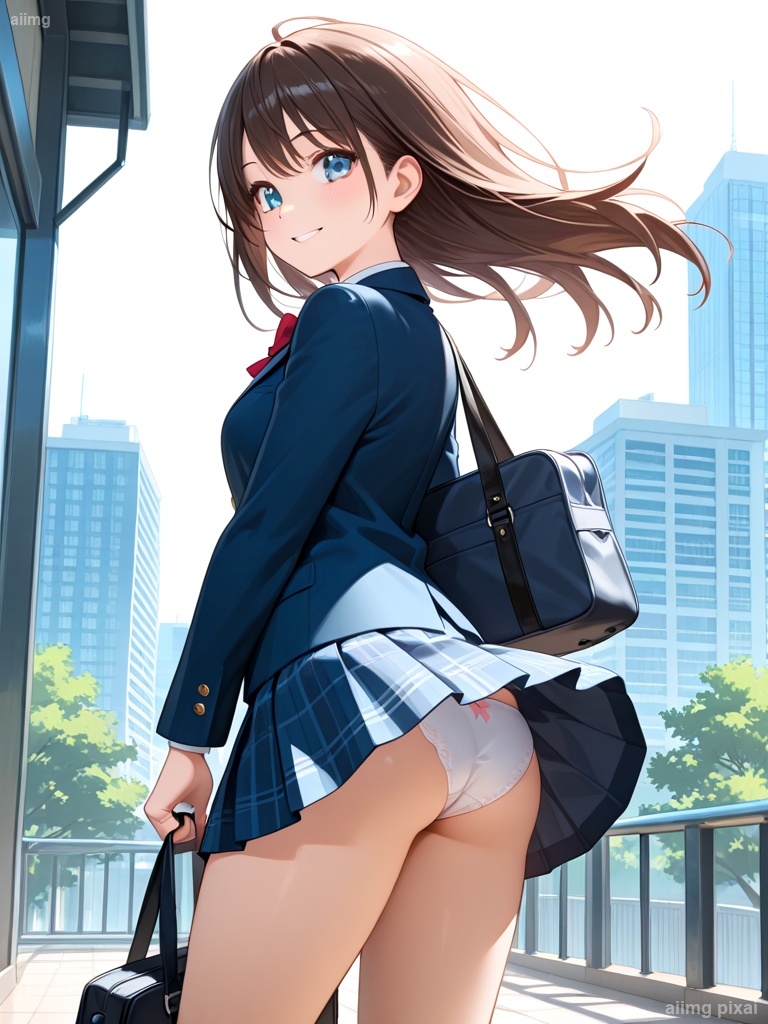 女の子の制服パンチラ：1