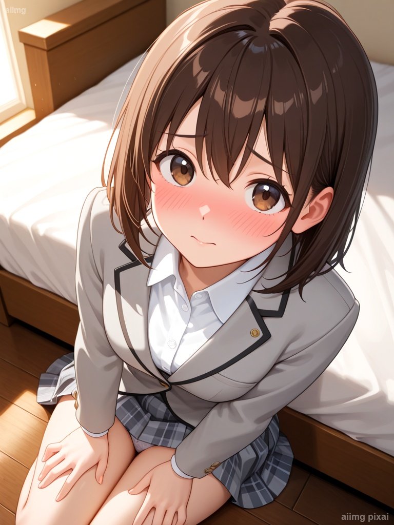 部屋で下着が見えている女の子：1