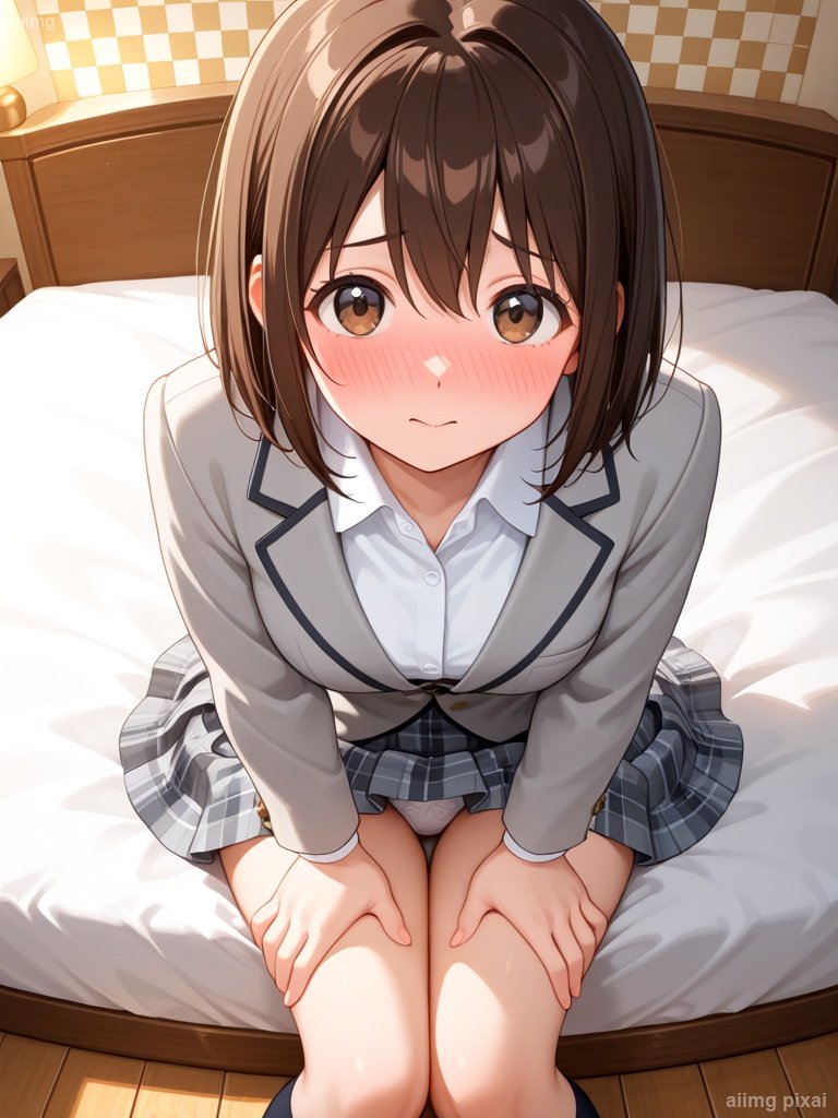 部屋で下着が見えている女の子：1