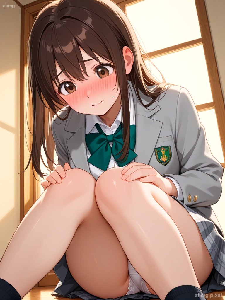 部屋で下着が見えている女の子：1